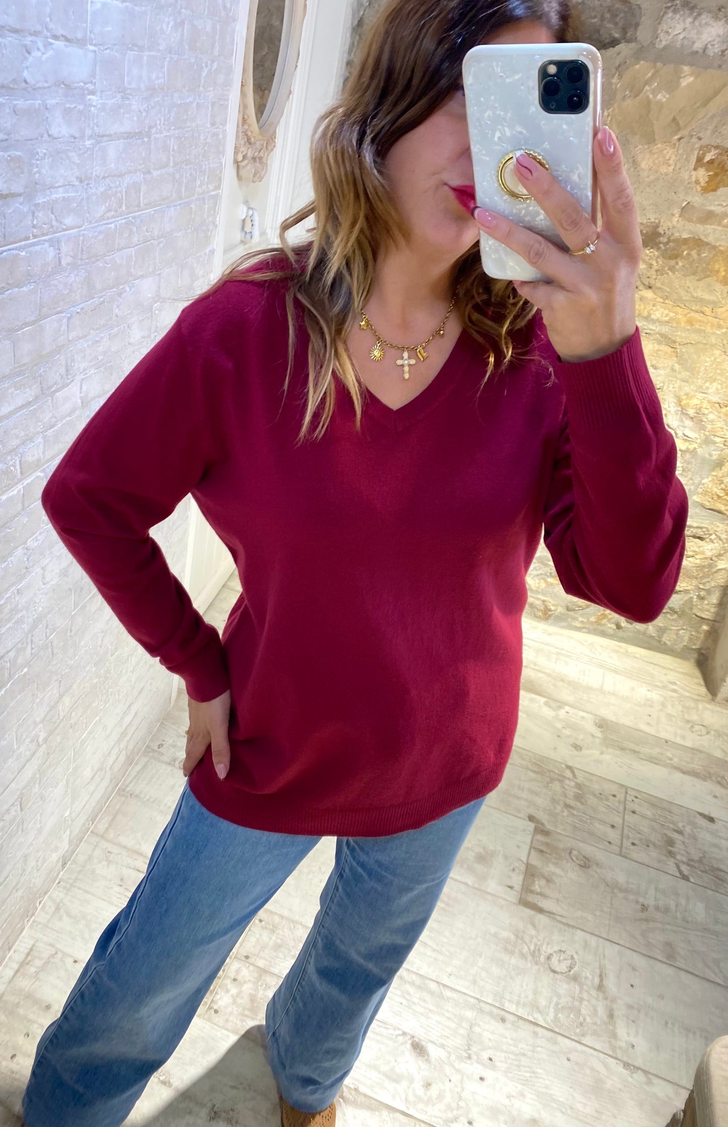 Jersey Vino Liso - Veronique