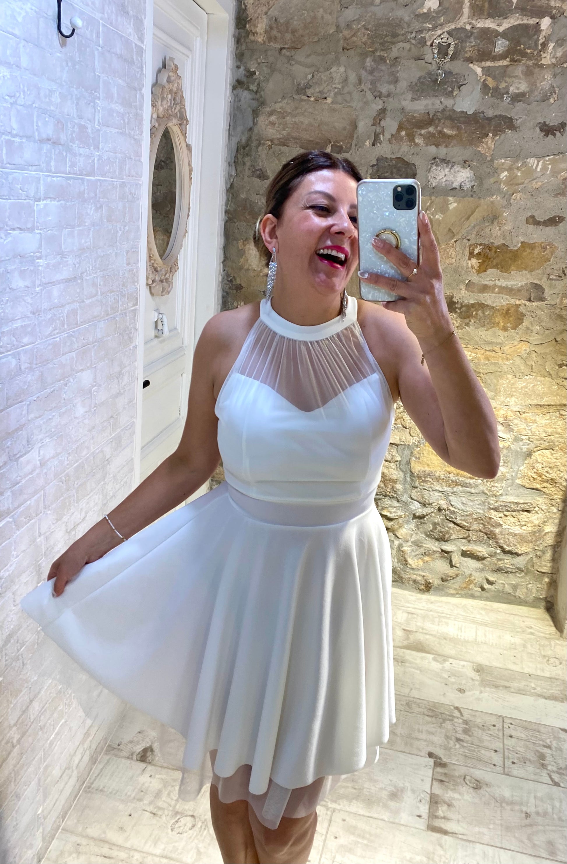 Vestido Leidy Blanco con volantes - Veronique