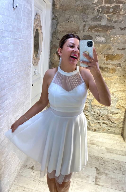 Vestido Leidy Blanco con volantes - Veronique