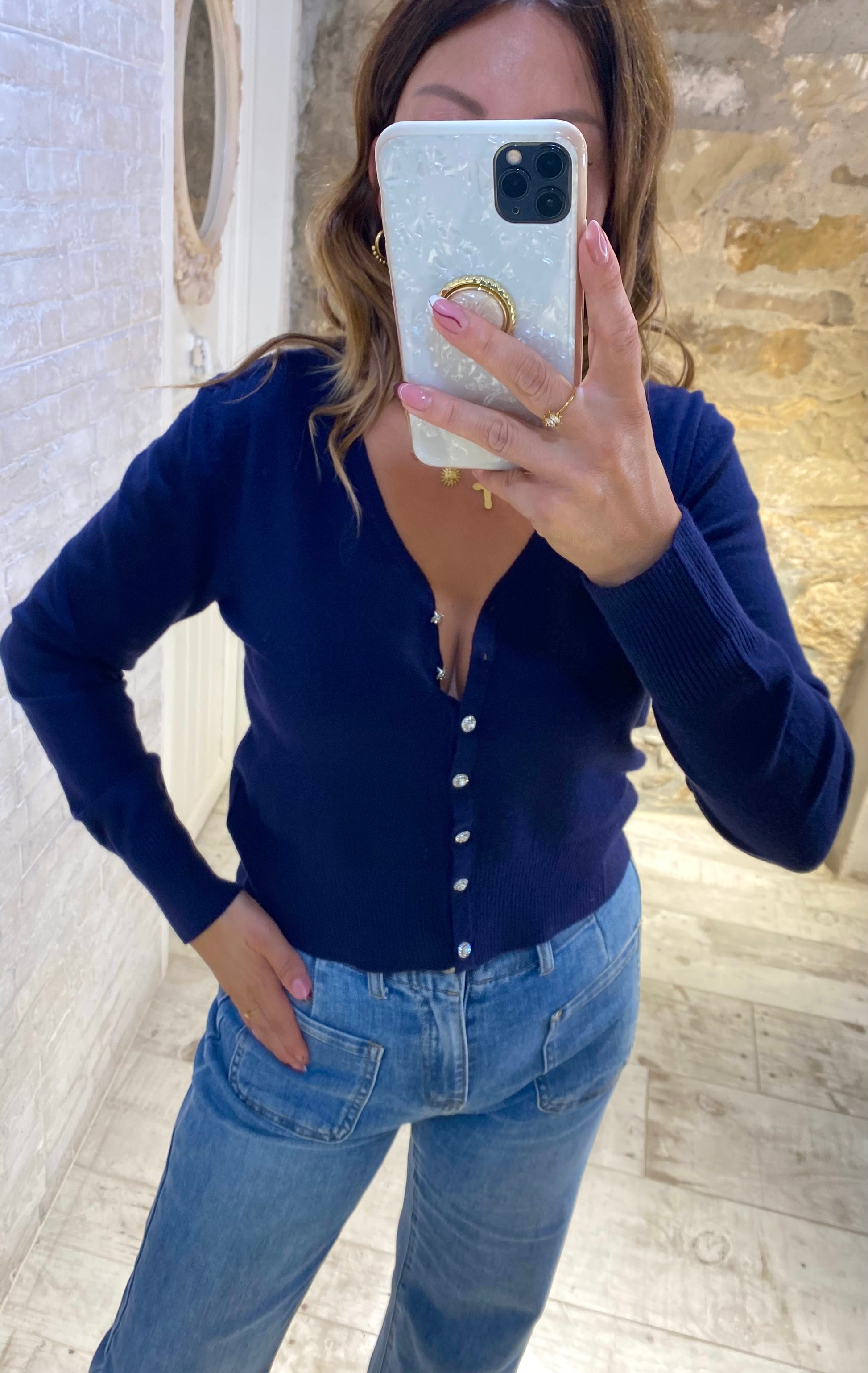 Rebeca Azul botones Joya - Veronique